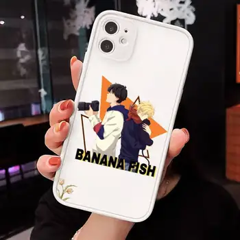 Anime Bananų Žuvų Telefono Atvejais Matinis iPhone 12 Mini 11 Pro XR XS Max 7 8 Plus X Kietajame KOMPIUTERIO Galinį Dangtelį