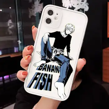 Anime Bananų Žuvų Telefono Atvejais Matinis iPhone 12 Mini 11 Pro XR XS Max 7 8 Plus X Kietajame KOMPIUTERIO Galinį Dangtelį
