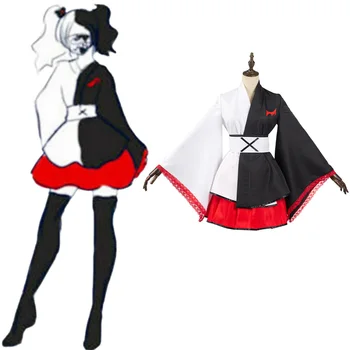 Anime Danganronpa Monokuma Cosplay Kostiumas Suknelė Kimono Balta Meška Kostiumai Helovyno Karnavalas Kostiumas