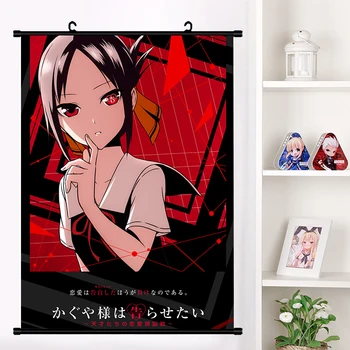 Anime Kaguya-sama: Meilė Yra Karo Shinomiya Kaguya Fujiwara Chika Sienos Pažymėkite Freskos Plakatas Animacinių filmų Sienos Kabo Plakatas Namų Dekoro