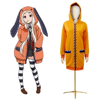 Anime Kakegurui Yomotsuki Runa Cosplay Kostiumų Hoodie Orange Hoodie Striukė Kompulsinis Lošėjas Kojinių Rinkinį Helovinas Kostiumai