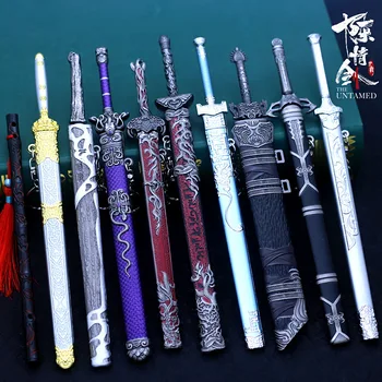 Anime simbolių priedai 22CM priedai lydinio senovės kardas modelis dvasios fleita metalo amatų keychain berniukas dovanų kolekcija