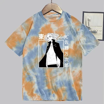 Anime Tokyo Revengers T-shirt Manjiro Sanofi Atspausdinta Marškinėliai 2021 tie dažai Kostiumas Harajuku Streetwear Priežastinis Tee Viršūnės