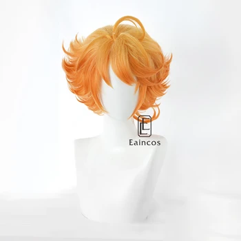 Anime Yakusoku no Neverland Pažadėjo Neverland Emma Cosplay Perukas Orange Karščiui Atspariu Sintetinių Plaukų Perukai