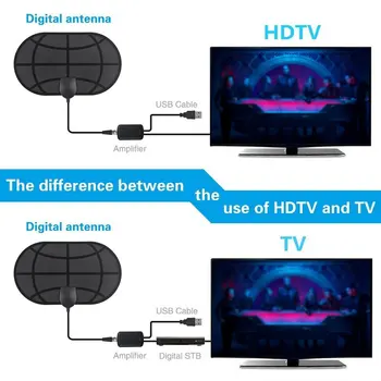 Antenos Skaitmeninės TELEVIZIJOS Aukštos raiškos Skywire 4K ATSC/DVB-T2 Patalpų HDTV 1080p Stiprintuvo TT-015 Juoda Skaitmeninė Kambarinė