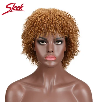 Aptakus Afro Keistą Garbanotas Natūralių Žmogaus Plaukų Perukai Brazilijos Garbanoti Perukai Mašina Padarė Remy Trumpas Pigūs Žmogaus Plaukų Perukai Nemokamas Pristatymas