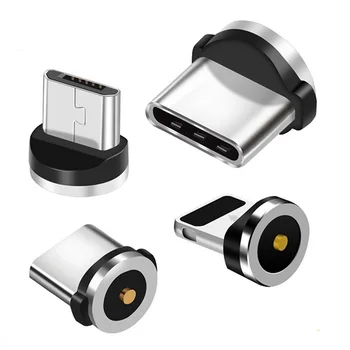 Apvalus Magnetinis Kabelio 8 Pin Tipas C Micro USB C Žvakės Greito Įkrovimo Telefoną Magnetas Įkroviklio Kištuką iPhone 1m line