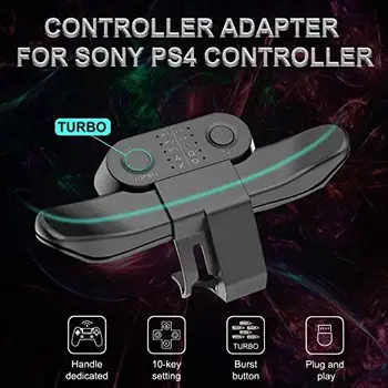 Atgal Mygtuką, Įrašą Extender Adapteris PS4 Valdiklis su Turbo Funkcija Klavišą suteikia geresnį sukibimą Turbo funkcija