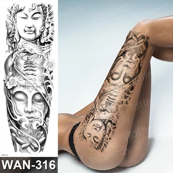 Atsparus vandeniui didelis laikinas tatuiruotes vyrai moterys šlaunies kojų arm sleeve kūno meno tatuiruotė seksualus juodas didelis tatuiruotė užsakymą netikrą decal