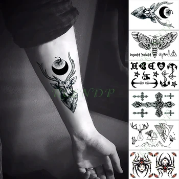 Atsparus vandeniui Laikina Tatuiruotė Lipdukas kaukolė gyvatė pelėda gėlių mažo dydžio, meno, tatuiruotė netikrą tatto 
