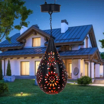Atsparus vandeniui, saulės sodas šviesos diodų (LED) Žibintų Kabinti Lauko saulės Lempos Alyvuogių Formos Jautrus Jutiklis Kontrolės Saulės energija Varomas lempos
