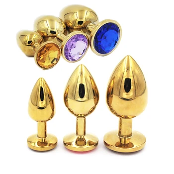Aukso mažas vidutinis didelis 3 dydžiai nustatyti širdies sriegis Metalo Analinis granulės butt plug 12 papuošalai BDSM Sekso žaislas, skirtas vyras moteris