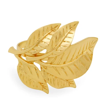 Aukso Spalvos Servetėlių Žiedai Nustatyti Lapai Servetėlių Žiedas Turėtojai, Dekoratyvių Servetėlių Sagtis Vestuves Vakarienė Kalėdų Stalo Dekoravimas
