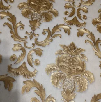 Aukso Tekstūros Vinilo Sienos Popieriaus Kambarį Namų Dekoro 3d prabangių tapetų Ritinį Dryžuotas Damask Wallcovering