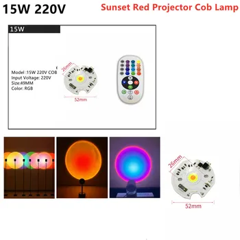 Aukšta Įtampa 220V 15W Saulėlydžio Projektorius COB LED Lempos Chip SmartIC be Vairuotojo Granulių Valdybos LED Lemputė, Prožektorius Prožektorius 
