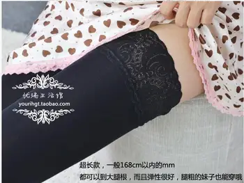 Aukštos kokybės Pavasarį ir Rudenį stiliaus 80D micro-skaidrus mėsos aukštos elastinga aksomo moterų kojinės, seksualios nėrinių kojinės