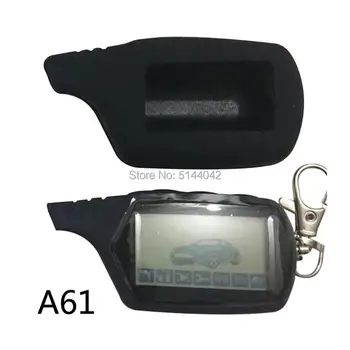Aukščiausios Kokybės 10 VNT./daug rusijos A61 LCD Nuotolinio Valdymo Klavišas + Silikono Atveju 10VNT Keychain Starline A61 LCD dvipusis Automobilių Signalizacijos