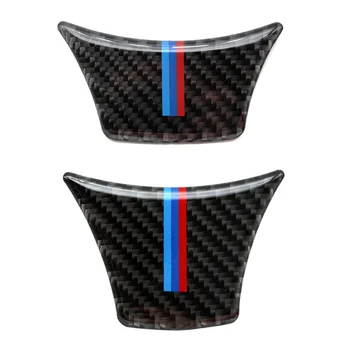 Automobilio Stilius Nekilnojamojo Anglies Pluošto Vairas aplinkosaugos ¾enklelis M juostele Emblema 3D Lipdukas, Skirtas BMW 5 ir 7 serijos F10 yra f01 F07 2011 m. 2012 - 2017 m.
