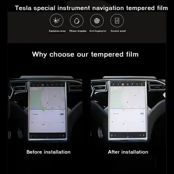 Automobilių Centrinio Valdymo Skydas Grūdintas Stiklas Filmas Tesla Model3 Grūdintas Kino Lipdukas Navigacijos Grūdinimo Priedai
