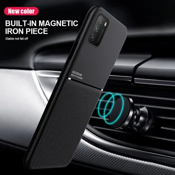 Automobilių Magnetinis Laikiklis Odos Atveju Xiaomi Poco M3 PocoPhone X3 NFC Xiomi Mi 10T Pro 9T 10 Pastaba Lite A3 Silikono Padengti Coque