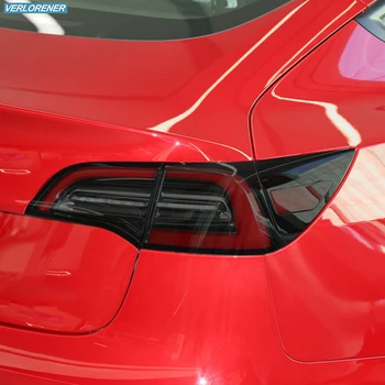 Automobilių Žibintų Apsauginės Plėvelės užpakalinis žibintas Rūkyti Juoda Spalva Wrap Vinilo Skaidrios TPU Įklija, Tesla Modelis 3. 2019 m. 2020 m. 2021 m.