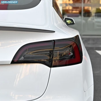 Automobilių Žibintų Apsauginės Plėvelės užpakalinis žibintas Rūkyti Juoda Spalva Wrap Vinilo Skaidrios TPU Įklija, Tesla Modelis 3. 2019 m. 2020 m. 2021 m.