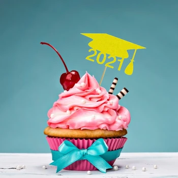 Baigimo Cupcake Rėžtuvės 2021 Baigimo Sezono Tortas Toppers Šalių Susitarimą Dangos Vėliavos Modeliavimas Tortas priedai Įrankis