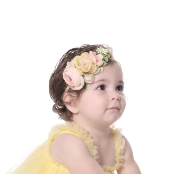 Balleenshiny Dirbtinių Gėlių Kaspinai Vaikas Hairband Kūdikiams, Kūdikių Nailono Lankelis Princesė Plaukų Aksesuarai Kawaii Priedai
