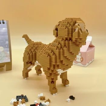 Balody 18243 Animacinių filmų auksaspalvis Retriveris Šuo Gyvūnų Augintinių 3D Modelį 