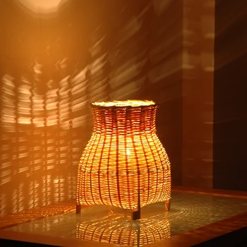 Bambuko pynimo sodo kambarį naktiniai mieguistas naktį šviesos kūrybinės energijos taupymo mažas stalo lempa WF4161128