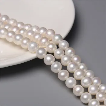 Bauda Elegantiškas AA Natūralių Gėlavandenių Perlų Balta Apvalūs Karoliukai Prarasti Perlų Papuošalai Priėmimo 