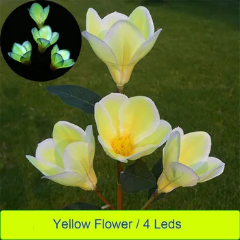 Belaidžio Saulės String Light 4 Led Magnolia Gėlių, Sodo Puošmena Kraštovaizdžio Lempos Energijos Taupymo Šalis Gimtadienis