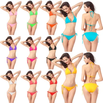 Bikini maudymosi kostiumėlis, maudymosi kostiumėlį seksualus 11 spalvų saldainiai spalvos klasikinis bikinis Europos ir Amerikos maudymosi kostiumėlį 2 dalių rinkinys moterims
