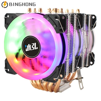 BINGHONG 6 Heatpipes RGB CPU Aušintuvo Radiatoriaus PWM 4Pin Tylus CPU Aušintuvas Intel LGA 2011 1155 1200 1150 1366 X79 X99 AM3 AM4