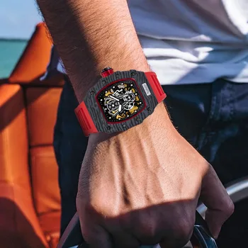 BINKADA 2021 Automatinis laikrodis Žmogus, Mechaninė Odos Mados Verslo Vandeniui vyrų sporto laikrodžiai Tourbillon plieno laikrodis relogio