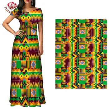 BintaRealWax 2021 Dizaino Afrikos Medvilnės Audinio Šviesos Spalva Moterys Šalis Suknelė Siuvimo Medžiagos Realwax 6 Metrų/Daug Audiniu 24FS1404