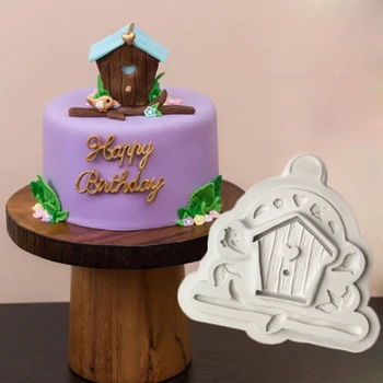 Birdhouse Cukraus Mygtukai Formos Minkštas Pyragai Dekoro Įrankių Silikono Formų Sugarcraft Šokoladas, Kepimo Įrankiai Pyragai Gumpaste Forma