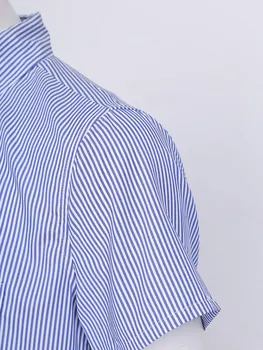 Biuro Shirt Mens Vienas Atsitiktinis Gabalas Dryžuotas Marškinėliai Trumpomis Rankovėmis Priekinė Kišenė Bodysuit Vasaros Patogus Viršūnes Mados Jumpsuit