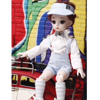 Bjd Baby Doll, 30cm, Pilnas Komplektas, Šlifuota Lėlės, Žaislai Mergaitėms, 12 Kilnojamojo Sąnarių Lėlė Su Drabužiais Kostiumas 3D Akis Žaislų Mados Dovanos