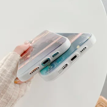Blizgučiai Marmuro Atveju iPhone 12 11 Pro Max XR XS 8 7 Plus SE 2020 Apkalos DTD atsparus smūgiams Silikoninis Minkštas Viršelis
