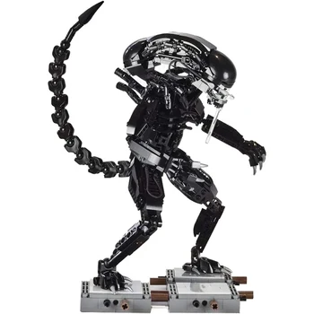 Buildmoc Filmo Veiksmas Duomenys Aliens VS Predators Techninės Robotas Karo Yautja Mech Kariai Modelio Blokai Žaislai Vaikams Dovanų