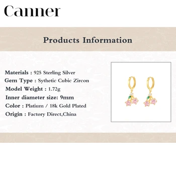 Canner Huggie Auskarai Moterims Pendientes Plata 925 Sterlingas Sidabro Earings Atogrąžų Vaisių Auskarų Fine Jewelry 2021 Tendencija W5