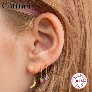 Canner Huggie Auskarai Moterims Pendientes Plata 925 Sterlingas Sidabro Earings Atogrąžų Vaisių Auskarų Fine Jewelry 2021 Tendencija W5