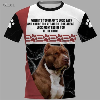 CLOOCL Pitbull Šuo Vyrų Mados T-shirt 3D Atspausdintas Harajuku Stiliaus Drabužių šunelis trumpomis Rankovėmis Viršūnes Tees