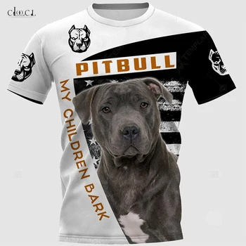 CLOOCL Pitbull Šuo Vyrų Mados T-shirt 3D Atspausdintas Harajuku Stiliaus Drabužių šunelis trumpomis Rankovėmis Viršūnes Tees