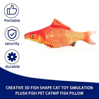 Creative 3D Karpis Žuvies Formos, Kačių Žaislas Mielas Modeliavimas Pliušinis Žvejoti, Žaisti Žaislas Augintiniui Dovana Katžolių Žuvis, Įdaryti Pagalvės Lėlės