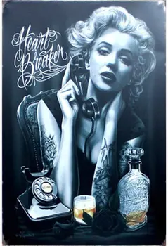 Danny Penaw Metalo Ženklai Derliaus Alavo Ženklai Metalo Plakatų Meno Tapybos Sienos Nuotrauka Sexy Moteris Marilyn Monroe Spaudinių Apdaila