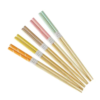 Daugkartiniai 5 Poros Rinkinys Rankų darbo Natūralios Medienos Lazdelės Suši Maisto Įrankių, Įvairių spalvų Medinių Pjaustyti lazdos bambuko lazdelėmis