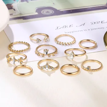 DAXI Boho Fashion Gold Crystal Žiedai Moterims Bohemijos Žiedai korėjos Žiedas Geometrinis Žiedas MOTERIŠKI Žiedai, Papuošalai, Dovanos