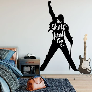 Didelis Karalienė Dainininkas Freddie Mercury Music Siena Lipdukas Rodyti Turi Eiti Į Roko Muzikos Sienos Lipdukas Įkvepiantį Citata Vinilo